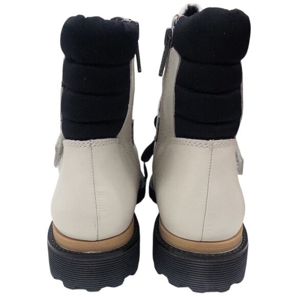 Franco Sarto Alexia Combat Boots Lug Sole Lace Up Off White Women's size 8 - Picture 4 of 9